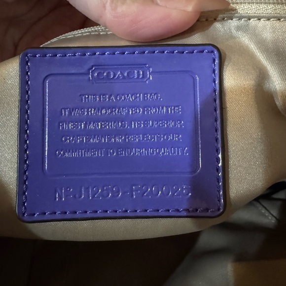 Coach poppy Purple and Tan Signature Tote Bag - Picture 5 of 6